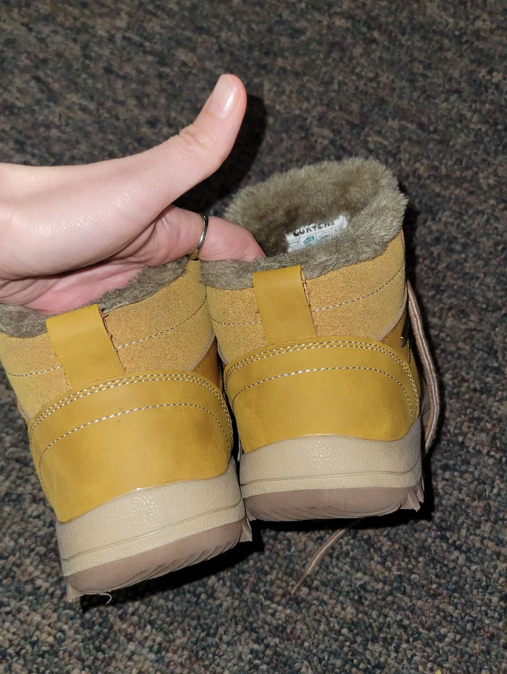 Cozy Fur-Lined Tan Lace-Up Boots